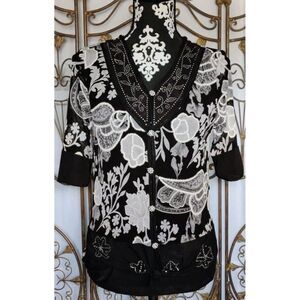 VTG. Women's Appointments Size Small Floral Print Blouse‎